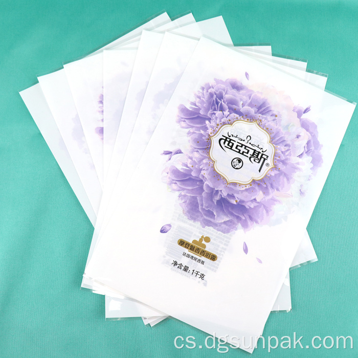 Kosmetický recyklovatelný plastový sáček s potiskem loga